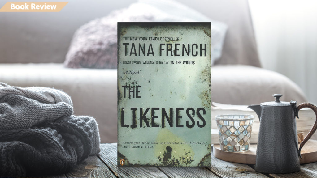 The likeness book cover in a cozy living room setting