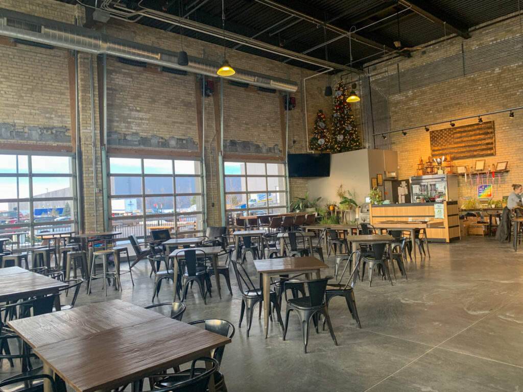 Interior seating area of Forgotten Star Brewing