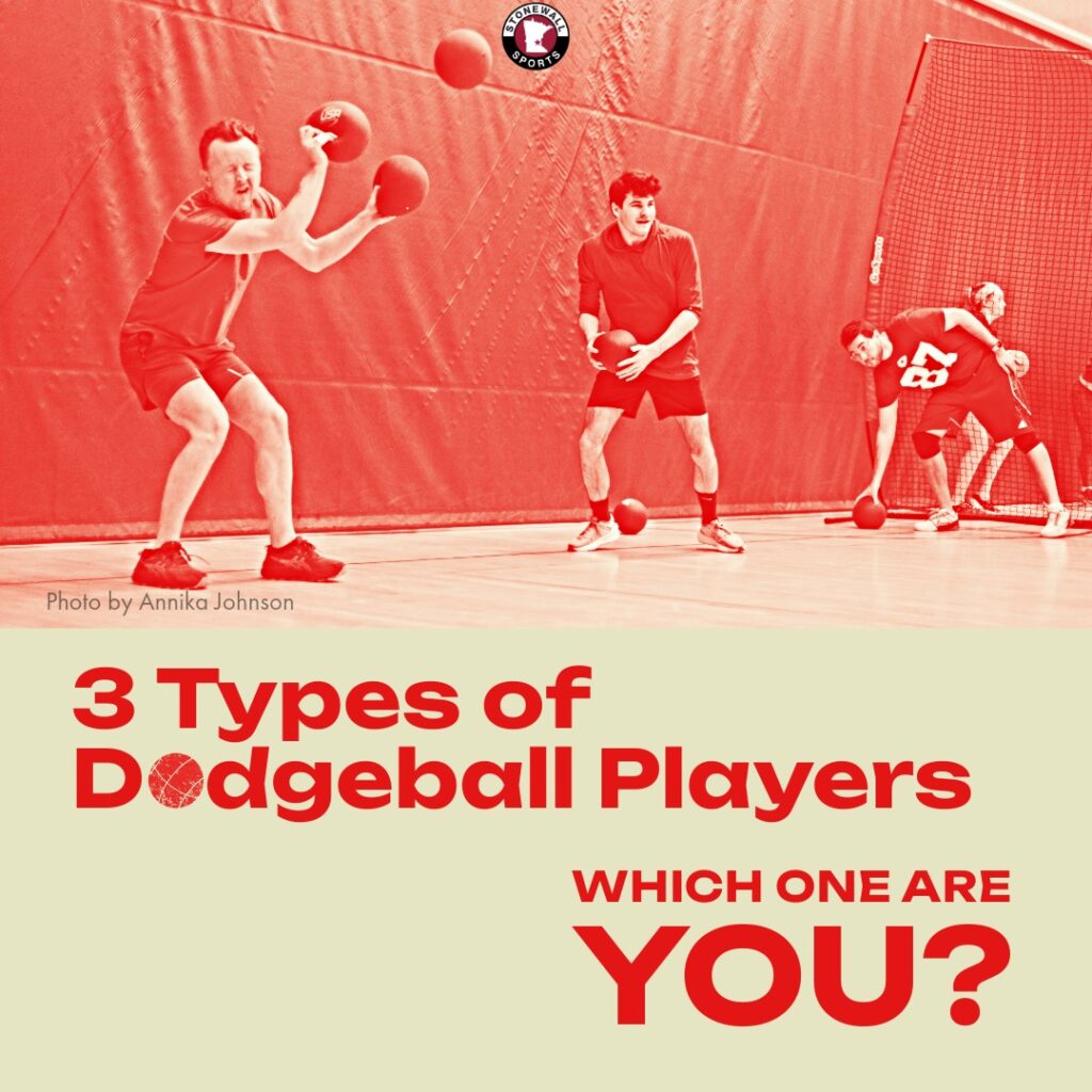 Three dodgeball player types