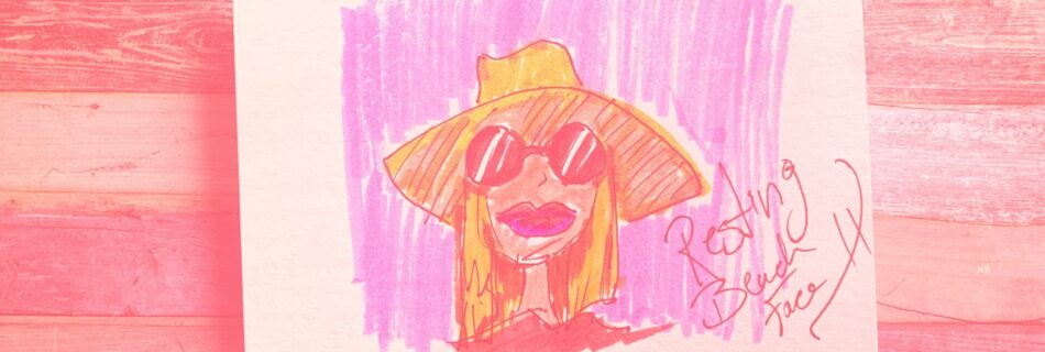 sketch resting beach face