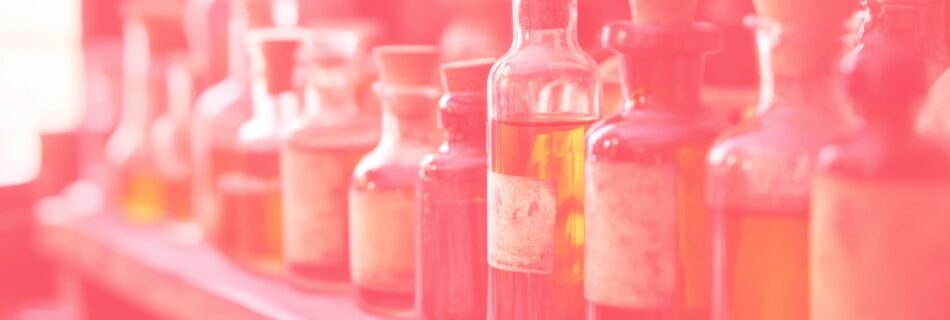 OIl jars slightly creepy, lined up in a row