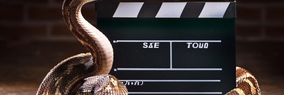 Rattlesnake wrapped around movie clapper