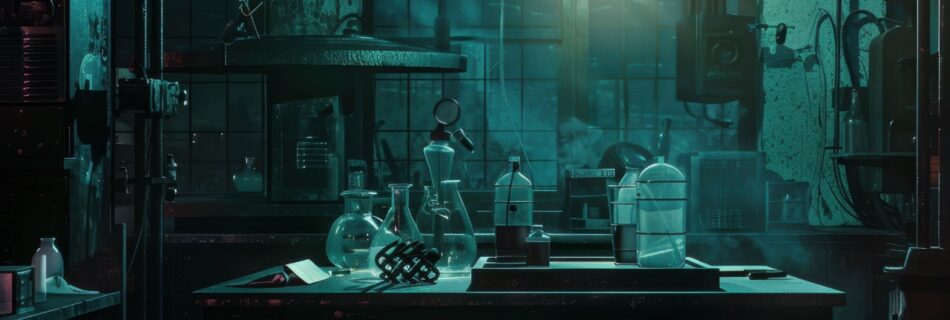 spooky horror movie science lab