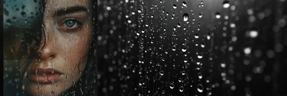 woman's face pressed against glass