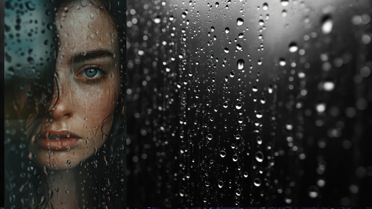 woman's face pressed against glass