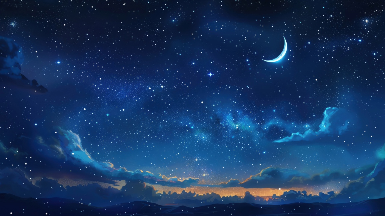 Moonlit Night Sky