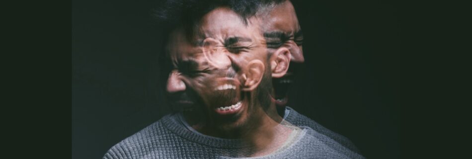 Man with many emotions